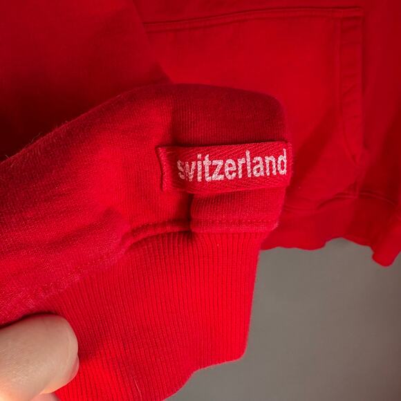 SPLASH ARTS Unisex XXL Red Swiss Hoodie Sweatshirt Comfort Travel 100% Cotton - Picture 7 of 7
